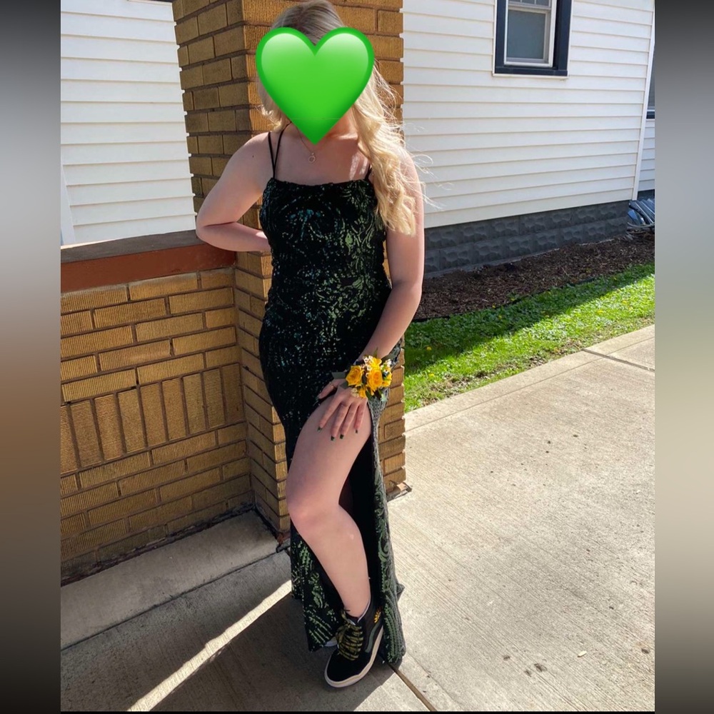 Green/Black prom dress